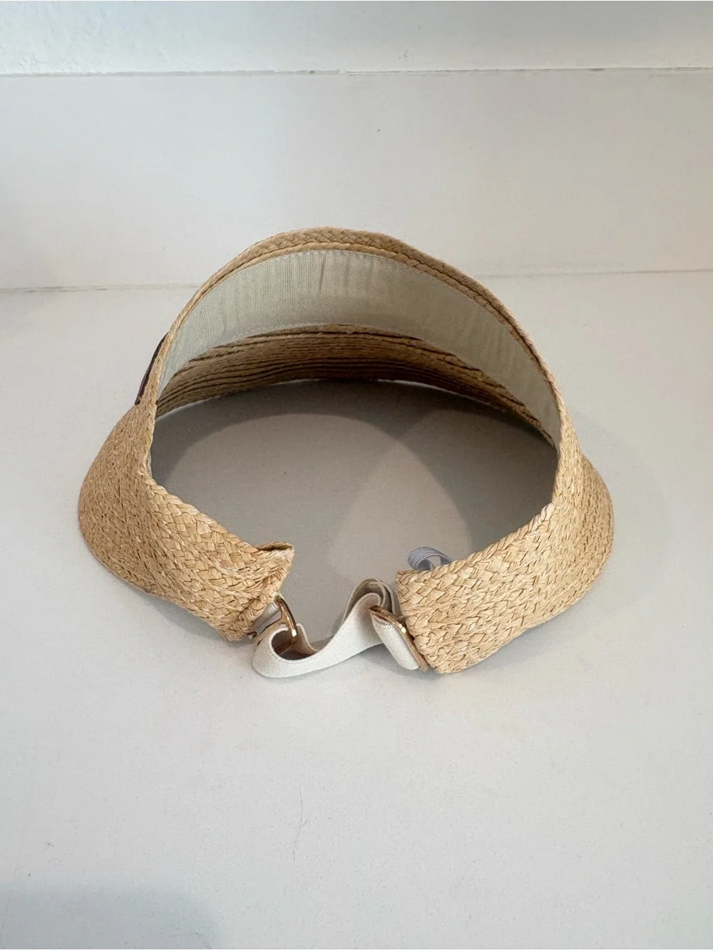 Women’s Woven Straw Visor - Adjustable, Natural Color
